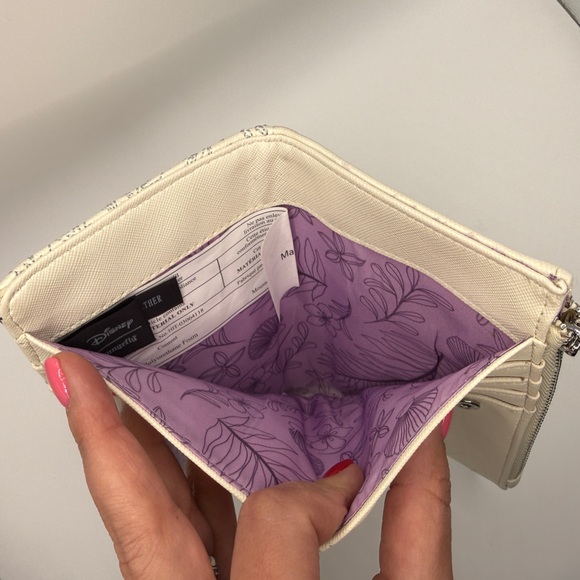 Rare Disney Loungefly Ariel Watercolor Sketch Bifold Wallet Clutch - Picture 9 of 9